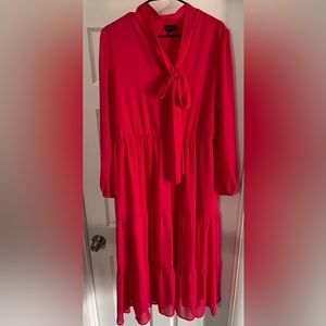 Target Who What Wear long sleeve midi chiffon dress. Size XL. Pink.